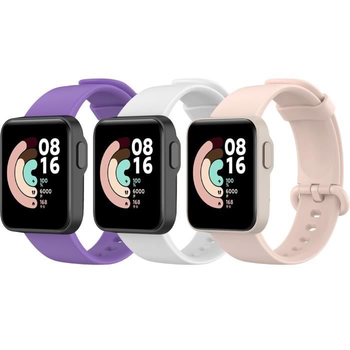 Bracelets pour Xiaomi Mi Watch Lite Bracelet de Rechange Sport Remplacement Réglable Sangle en Silicone pour Homme Femme, 3 PACK