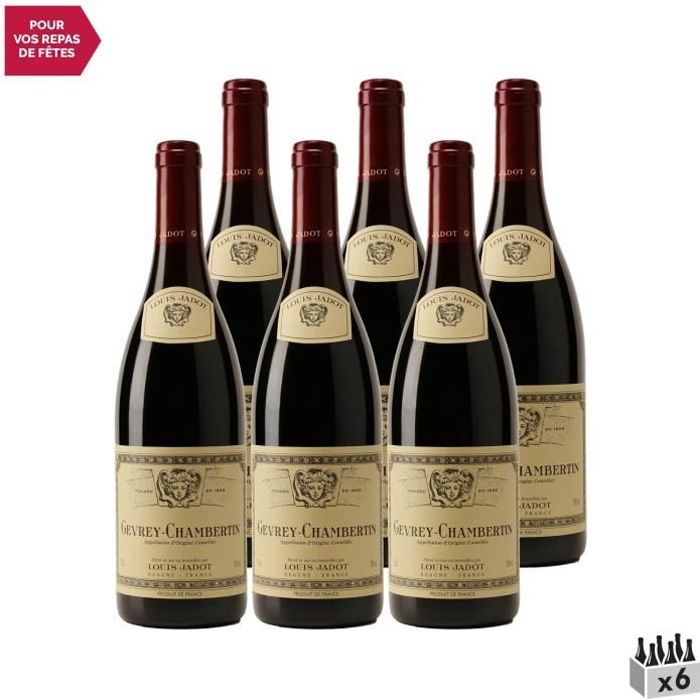 Gevrey-Chambertin Rouge 2015 - Lot de 6x75cl - Louis Jadot - Vin AOC Rouge de Bourgogne - Cépage Pinot Noir