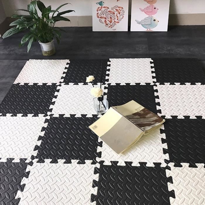 16 pcs Dalle EVA Tapis de sol salon chambre tapis en mousse pour bébé rampant tapis de couture antidérapant - 30*30*1cm
