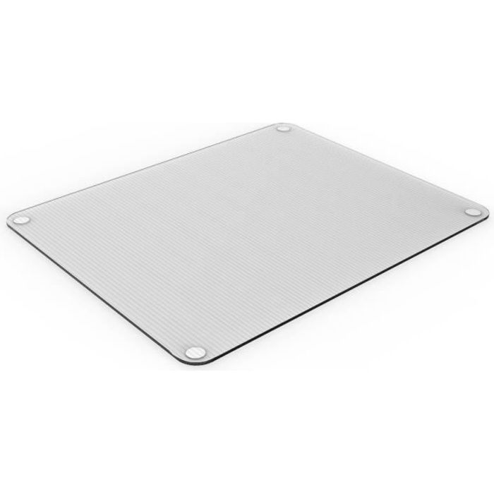 Planche à découper et de service en verre trempé rectangulaire transparent-40x50cm