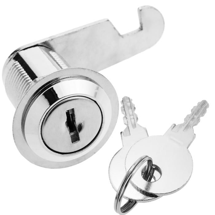 Serrure à came batteuse barillet 32mm x M18 avec clé
