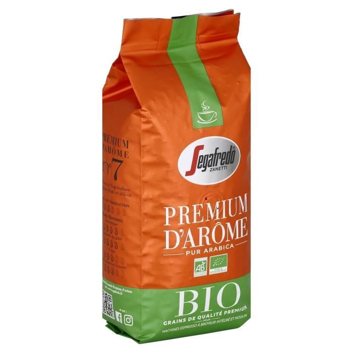 SEGAFREDO Premium d'Arome Bio Café en grains - Paquet de 500g
