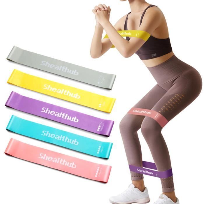 Bandes de résistance, bandes d'entraînement pour femmes et hommes, lot de 5 bandes extensibles.