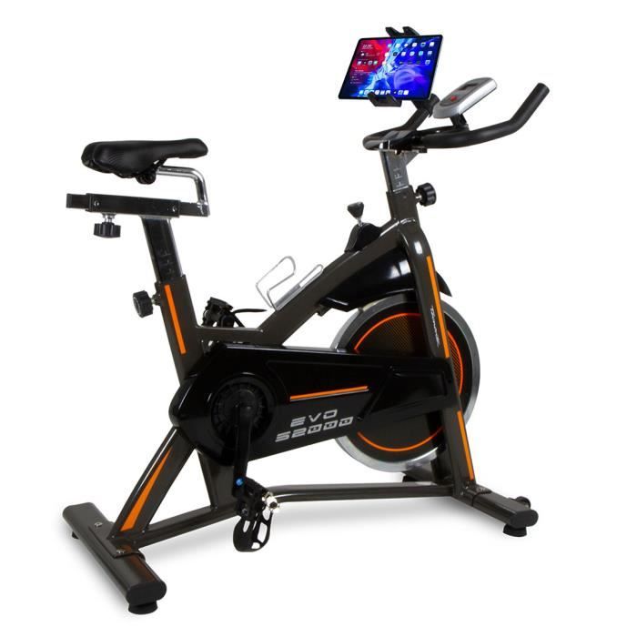 Vélo de biking EVO S2000 à friction + Support pour tablette/smartphone unique Noir