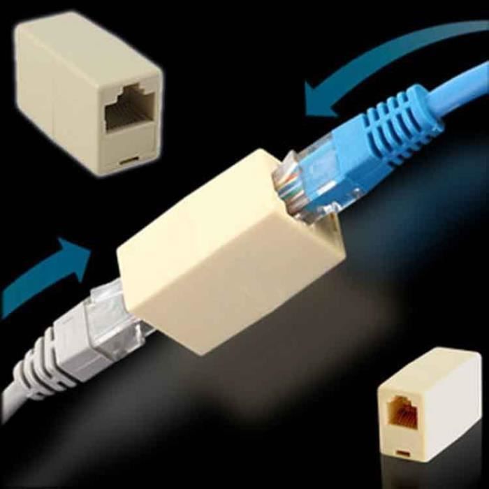 Coupleur RJ45 8P8C prise reseau LAN Cable Extender Joiner Adaptateur