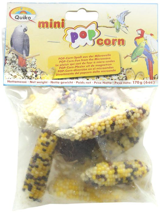 Quiko Mini Pop Corn pour Oiseaux 170 g — Épis de maïs naturels friandise pour perroquets cacatoès aras