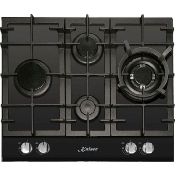 Plaque de cuisson au gaz - Kaiser - KCG 6394 - 60 cm - Verre noir - Autonome