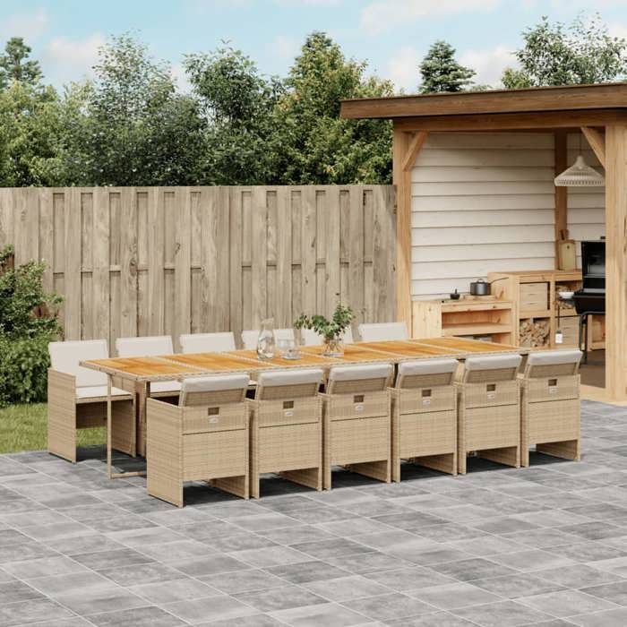 vidaXL Ensemble à manger de jardin 13 pcs - vue 4