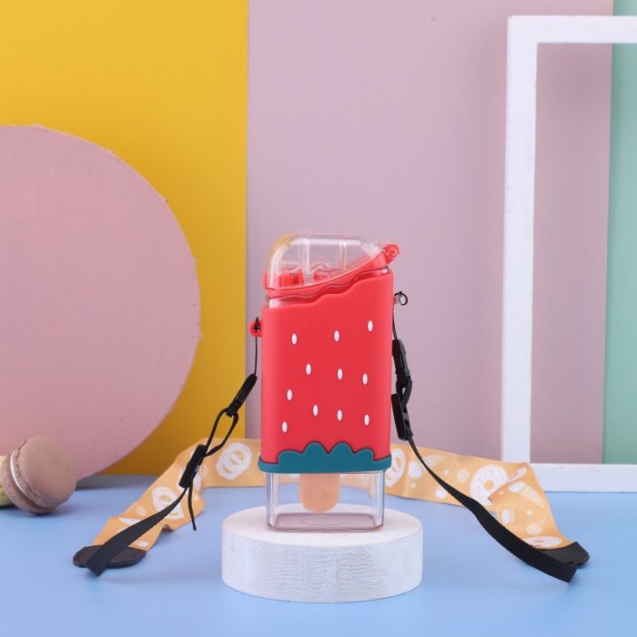 Gourde Réutilisable Sonic - Capacité 450 Ml, Plastique Sans BPA - Ouverture Pop-up, Bec Rétractable - Avec Sangle Réglable - Pour Enfants - 8