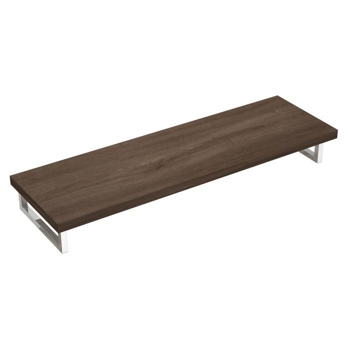 doporro Plan de Vasque Marron 45x160cm Meuble sous Lavabo Plan Lave Mains avec 2 Supports en Inox