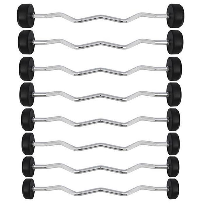 Barre de musculation - HMS - GSL35 - Caoutchouc - 35 kg - Confort optimal pour biceps/triceps