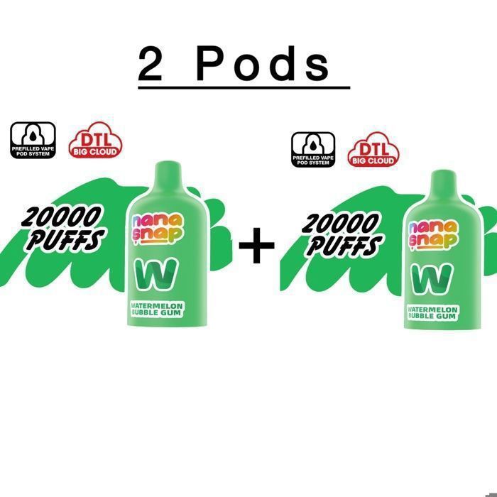 E-liquide 2 pods nana snap Watermelon Bubble gum 40k 3%