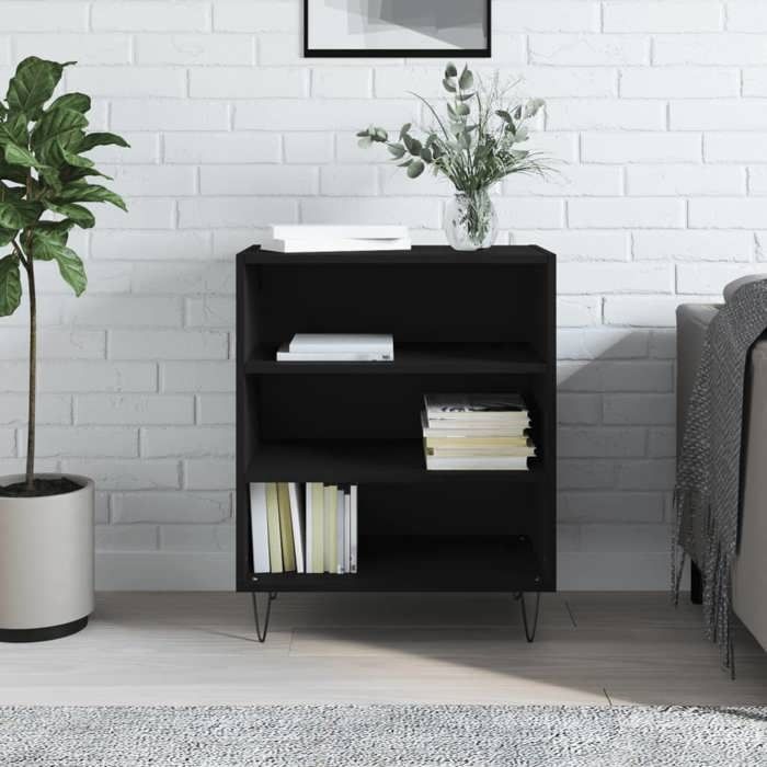SALE 2025Meuble bas bahut vaisselier - Buffet noir 57x35x70 cm - Bois d’ingénierie 16 98 Kg 2638