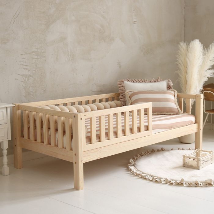 Lit avec barrières Petits-meubles - Agnès - 199 x 99 x 58 5cm - Bois naturel Lit avec barrières Petits-meubles - Agnès - 199 x 99 x 58 5cm - Bois naturel