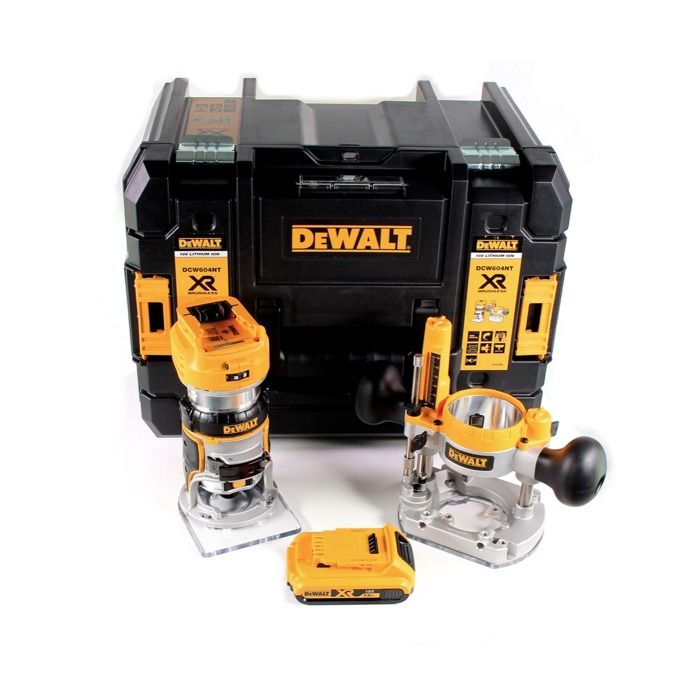 Fraiseuse Combinée Sans Fil DeWalt DCW 604 NT 18V 55mm Batterie 20 Ah TSTAK