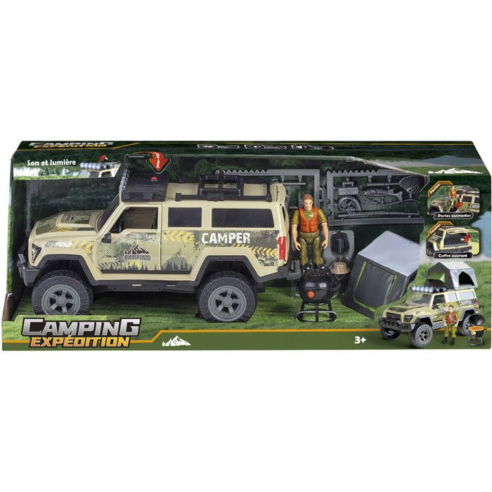 Jouet - NONAME - VEH 4X4 CAMPING FR SON LUM ABC 887954 - 4 sons - Barbecue lumineux - 29 cm