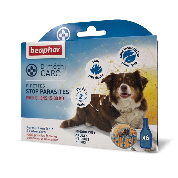 Meilleurs prix pour Beaphar – DIMÉTHICARE – Pipettes Stop parasites pour Chien Moyen 15-30 kg – Contre puces tiques et poux
