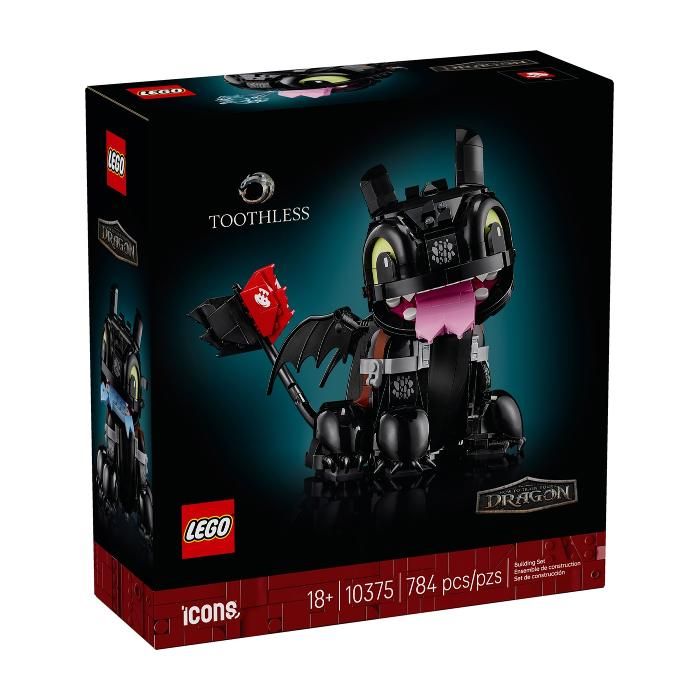 Figurine LEGO - LEGO - 10375 - Dragons : Krokmou - Noir - Pour adultes - À monter soi-même