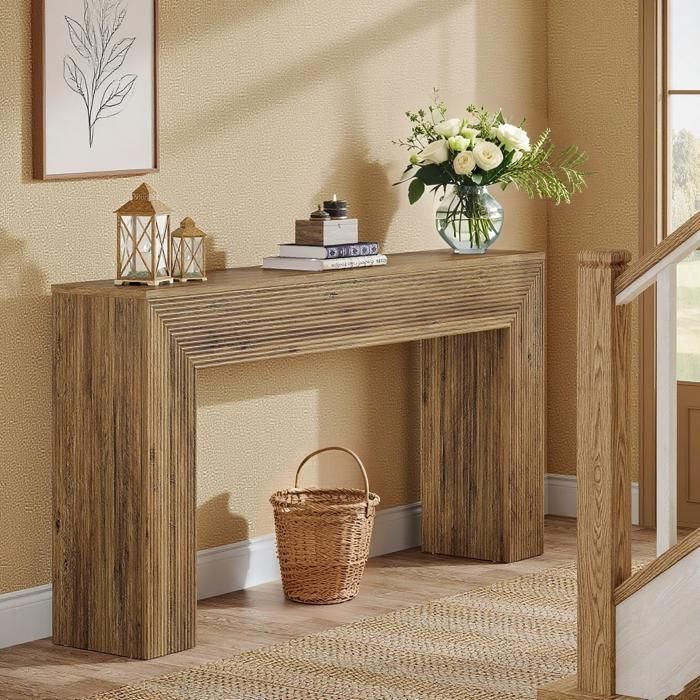 Table console - 160 x 30 x 85 cm - Table dappoint étroite - Convient pour le salon le couloir et le canapé - marron