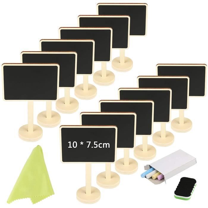 XCRPRT Lot De 40 Mini Tableaux Ardoise Noirs – Étiquettes Prix Pour Mariage, Buffet, Boulangerie, Fête – 10x7,5 Cm Réutilisables