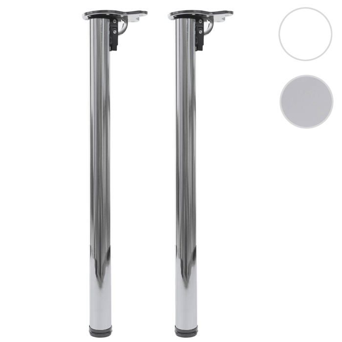 Lot de 2 pieds de table MCW-H34 pour bureau pied de table à manger structure de table pliable 72 cm ~ aspect inox