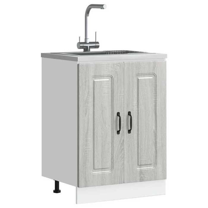 Meuble Bas De Cuisine Blanc 60x46x81,5 Cm - 2 Portes, 2 étagères, En Bois D'ingénierie, Rangement Pratique - 3