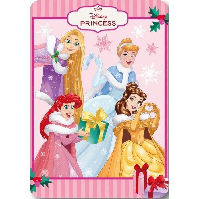 Plaid / Couverture polaire - PRINCESSES DISNEY - Princesses - 100 x 140 cm - Polyester 220 g/m² - Anti-peluche