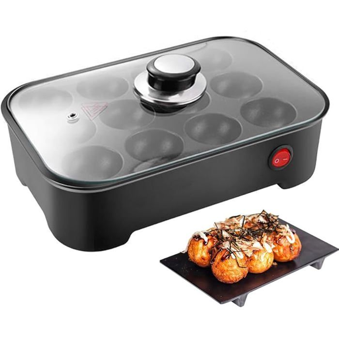 TOPINCN Takoyaki Maker, Ménage Takoyaki Machine Moules à Gâteaux pour Takoyaki Octopus Balls, Mini Pancakes Maker Poêle de Cuisson Électrique Petit Déjeuner Machine Électrique Takoyaki