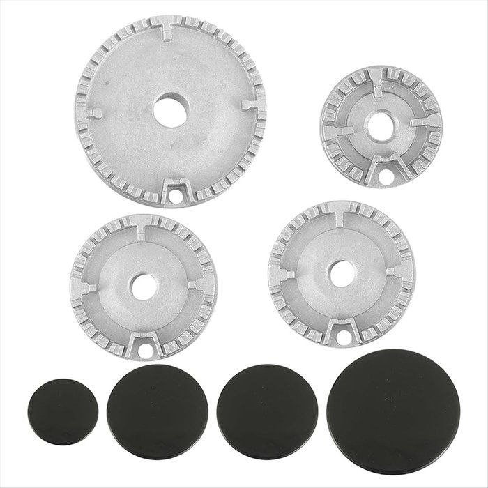Ensemble 8 Chapeaux Cuisinière Couronne Brûleur Cuisinière à Gaz Kit Remplacement Capuchon Flamme Compatible avec la Plupart des