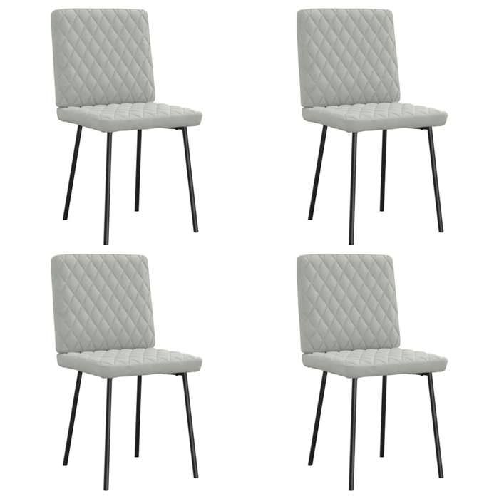 NEW 2026 Chaises à manger lot de 4 desgin Scandinave Pour 4 personnes Gris clair Velours 45x54x83 cm L232