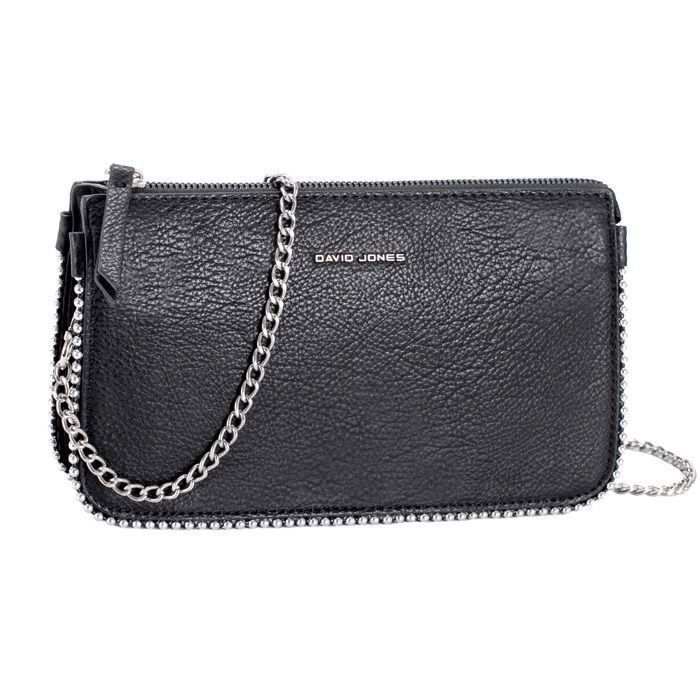 David Jones - Petit Sac Bandoulière Bille Cuir PU Femme - Noir