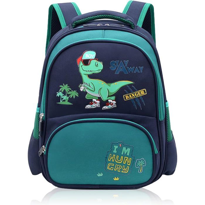 Sac à Dos Enfant Dinosaure pour École Primaire Cartable Scolaire Léger pour Garçon Maternelle - Bleu