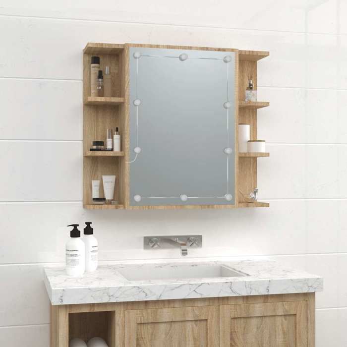 Cabinet/Armoire Miroir - NGM - Elégant Design - Meuble à miroir avec LED Chêne sonoma 70x16 5x60 cm 26911567491