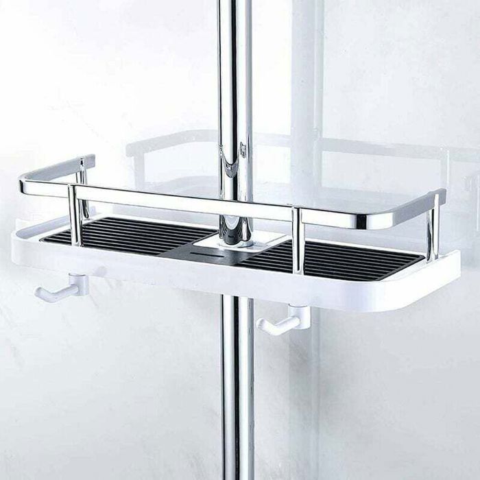 Candyse Étagère de douche Panier de rangement Fixation murale réglable Métal résistant à la rouille 270 mm x 116 mm x 50 mm