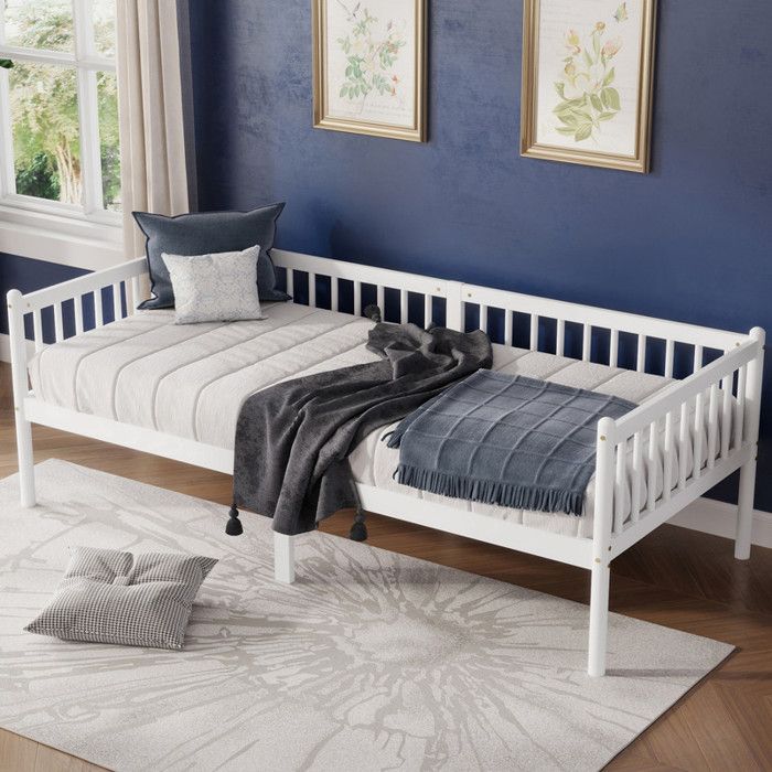 NuvlaGu - Lit enfant 90x200 cm - Lit évolutif avec barrières de sécurité - canapé-lit - Blanc