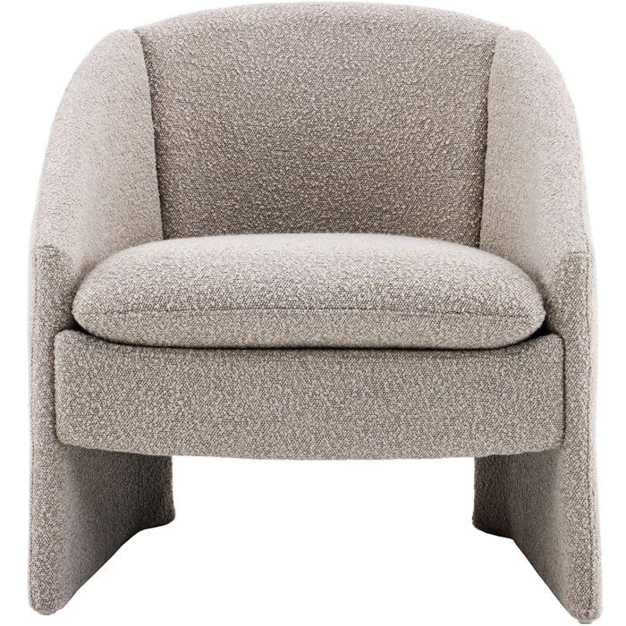 fauteuil arrondi en tissu bouclé taupe - Ami