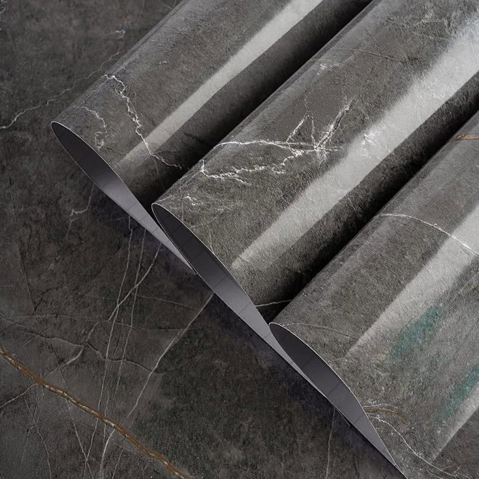 Papier peint marbre gris Extra rge 80CMx4M Aspect béton Brilnt épaissi amovible Film ameublement 80 x 400 cm