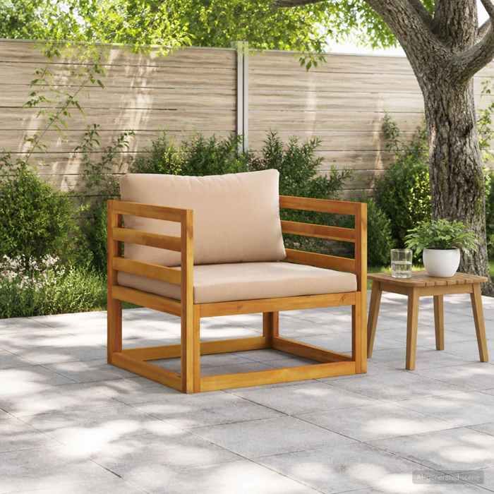 vidaXL Fauteuil modulable avec coussins 100 % polyester Acacia massif 42028339