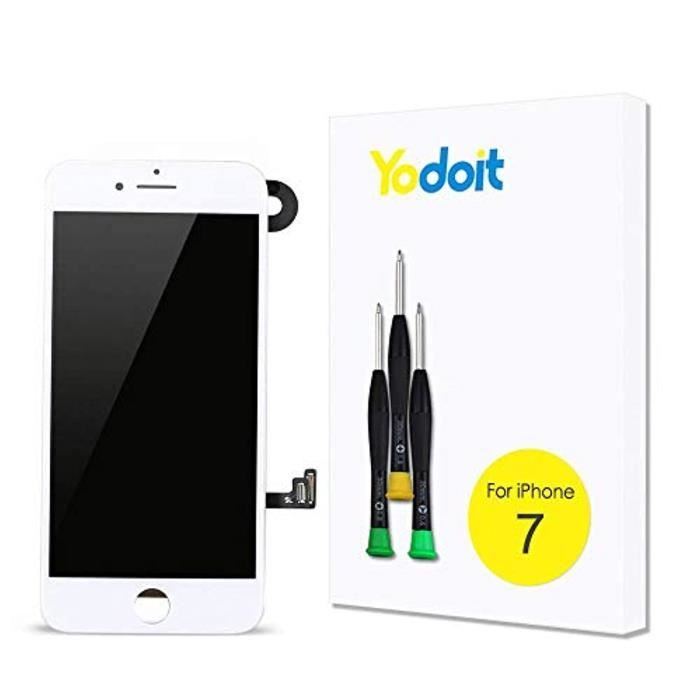 Yodoit pour iPhone 7 LCD Assemblage Écran Complet Tactile numériseur en  Verre Remplacement avec Caméra Frontale, Câble de Capteur, H