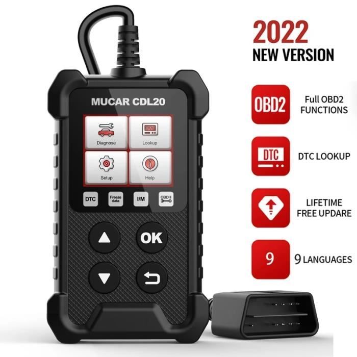 MUCAR CDL20 OBD2 Car Auto Diagnostic Tool Code Reader DTC Lookup Plug
