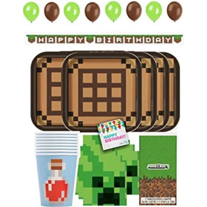 Assiette Anniversaire Minecraft Cdiscount