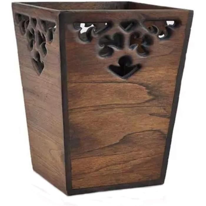 Conteneur à déchets Poubelle En Bois Massif Moderne Et Simple, Bac De Stockage Créatif De Chambre À Coucher Haut De Gamme, Une Corbeille D'art De Bureau Exquise Poubelles Salle de Bains Bac