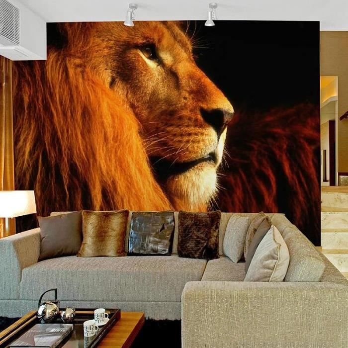 Lion Des Animaux Stickers Muraux Chambre Bébé Chambre D'Adolescent 3D  Papier Peint Adhésif Style Moderne Toile Murale Deco 2[H2033] - Cdiscount  Bricolage