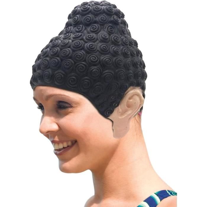 HTOOQ Bonnet de bain extra large pour femme et homme, bonnet de bain en  silicone durable avec protection des oreilles, bonnets de bain unisexe pour  adultes pour cheveux longs et épais bouclés