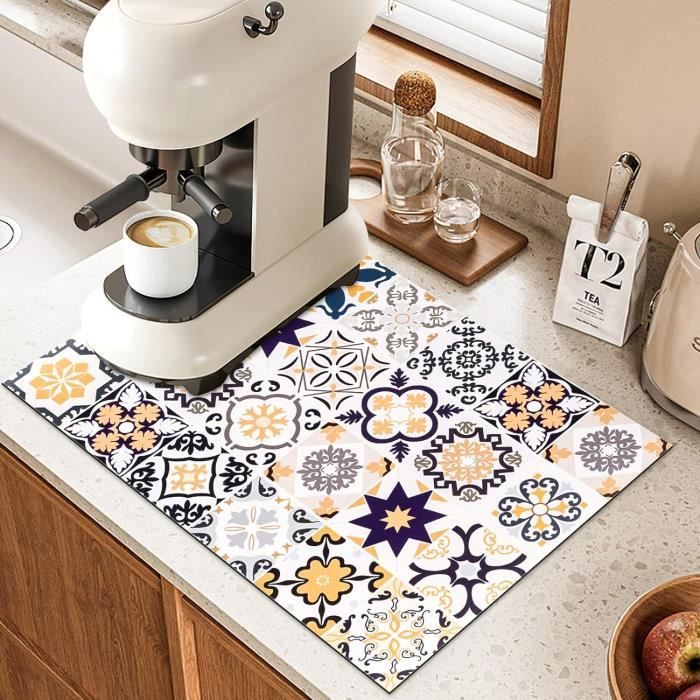 Egouttoir Pierre Absorbante Tapis Égouttoir Vaisselle En Pierre Diatomite 40x30cm - Absorbant Et Pliable Tapis égouttoir Soldes