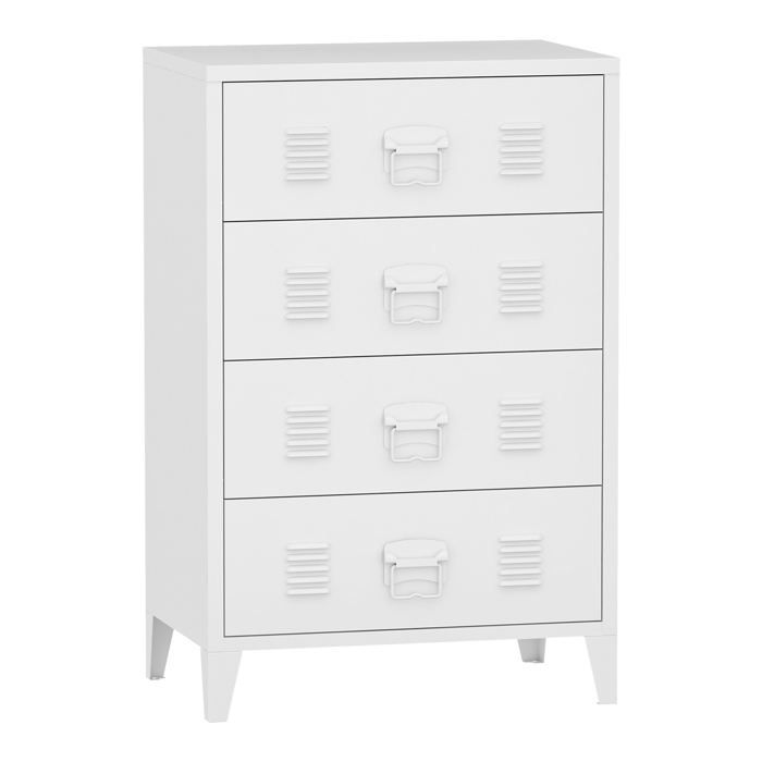 Commode stylée meuble de rangement pratique métallique hämeenlinna avec 4 tiroirs acier 92 x 80 Commode stylée meuble de rangement pratique métallique hämeenlinna avec 4 tiroirs acier 92 x 80