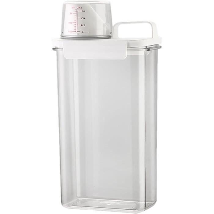 Distributeur De Détergent / Lessive En Poudre 1800 Ml - Avec Graduation, Bec Verseur Et Joint Silicone, Pour Rangement Cuisine