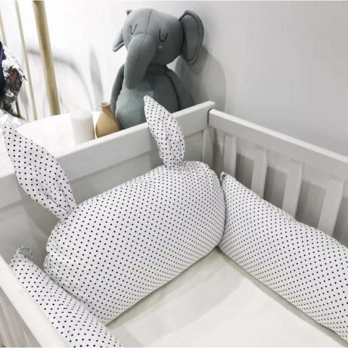 5pcs Tour De Lit Bebe Pare Choc Avec Un Oreiller Forme De Lapin Amovible Et Lavable Decoration De Lit Chambre D Enfant Blanc Cdiscount Puericulture Eveil Bebe