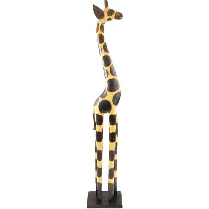 Prezents.com Sculpture Girafe Argent Vieilli Décoration dintérieur ou idée Cadeau 40 cm