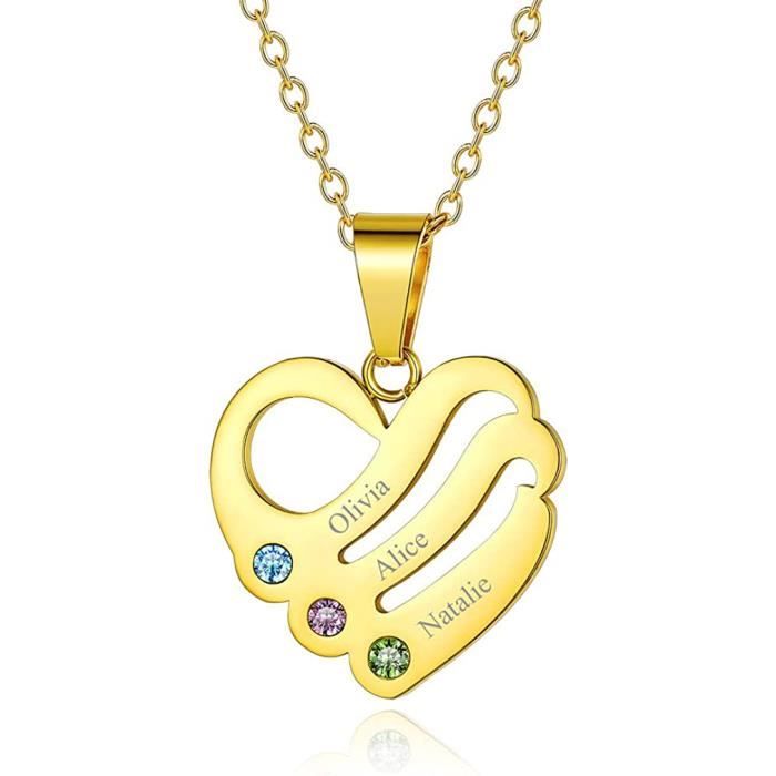Collier Chaîne Avec Pendentif Cœur Gravé "Love" - Doré - Longueur 41-45 Cm - Acier - Neuf Avec étiquette